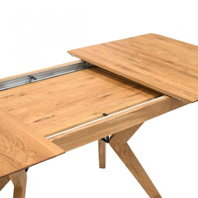 Table extensible plateau et piètement chêne massif 200-250 cm - GRONE