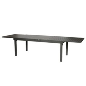 Table extensible rectangulaire alu Piazza 10/12 places Graphite - Hespéride