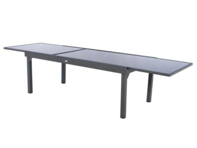 Table extensible rectangulaire en verre Piazza 8/12 places Gris anthracite - Hespéride