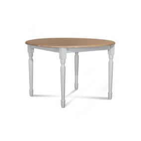 Table extensible ronde bois D115 avec 1 allonge et pieds tournés - VICTORIA