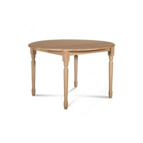 Table extensible ronde bois D115 cm avec 1 allonge et Pieds tournés - VICTORIA