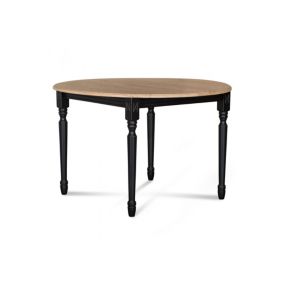 Table extensible ronde bois D115 cm avec 1 allonge et Pieds tournés - VICTORIA