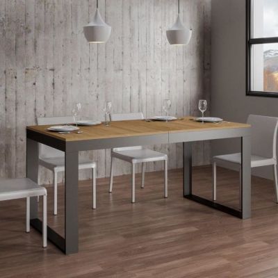 Table extensible Tecno Evolution 160 - Noyer - Blanc - Enfant