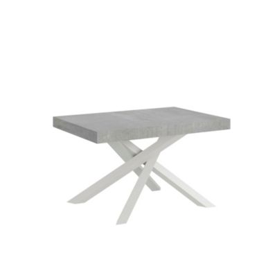 Table Extensible Volantis 140/400X90 Cm Pieds Béton Blanc