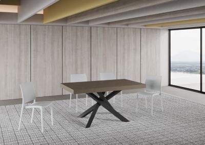 Table extensible Volantis gris tourterelle 160/264x90 cm avec pieds ...