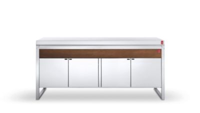 Table Fermée OASI 205C + Plancha OASI 55 Lisse Rainurée + Feu Gaz + Friteuse
