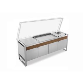 Table Fermée OASI 205C + Plancha OASI 80 Lisse + Feu Dual Gaz