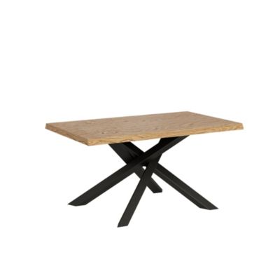 Table Fixe 90X140 Cm Versalux Chêne Écorcé Pieds Anthracite