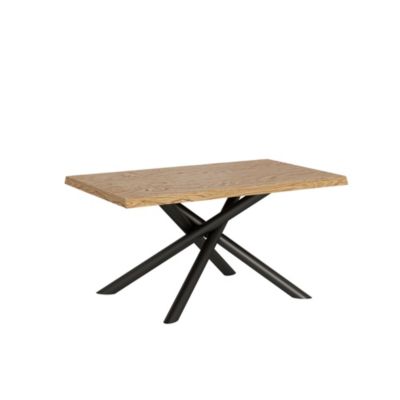 Table Fixe 90X140 Cm Vindral Chêne Écorcé Pieds Anthracite