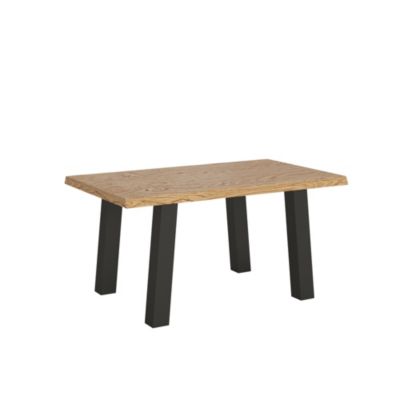 Table Fixe 90X160 Cm Svalen Chêne Écorcé Pieds Anthracite