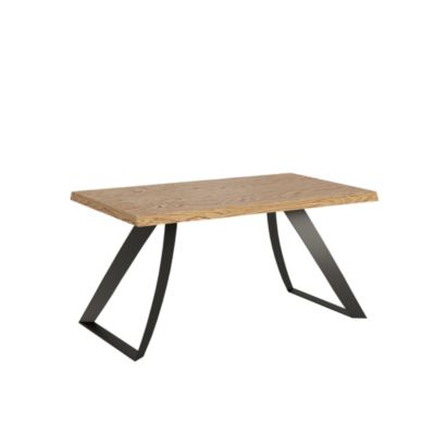 Table Fixe 90X160 Cm Tabira Chêne Écorcé Pieds Anthracite