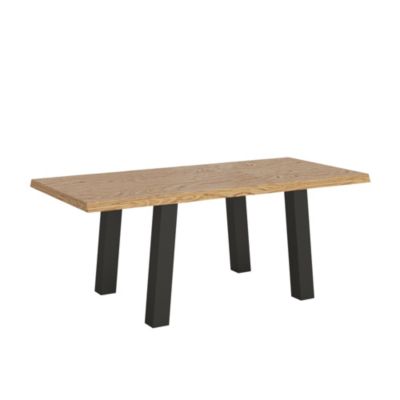 Table Fixe 90X180 Cm Svalen Chêne Écorcé Pieds Anthracite