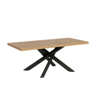 Table Fixe 90X180 Cm Versalux Chêne Écorcé Pieds Anthracite