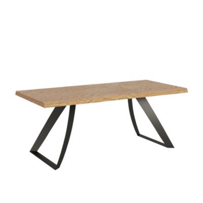 Table Fixe 90X200 Cm Tabira Chêne Écorcé Pieds Anthracite