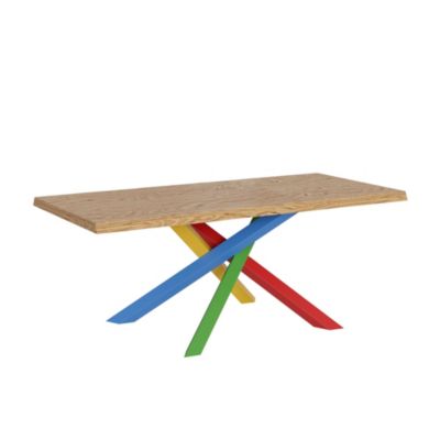 Table Fixe 90X200 Cm Versalux Pieds Chêne Écorcé 4/B