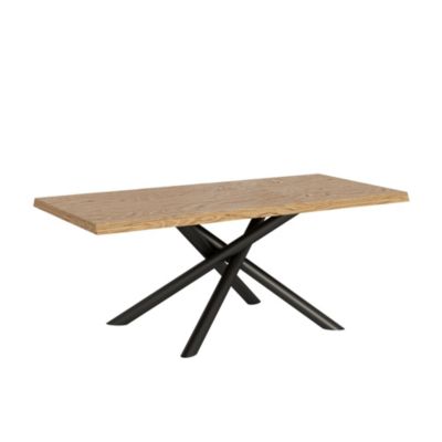 Table Fixe 90X200 Cm Vindral Chêne Écorcé Pieds Anthracite