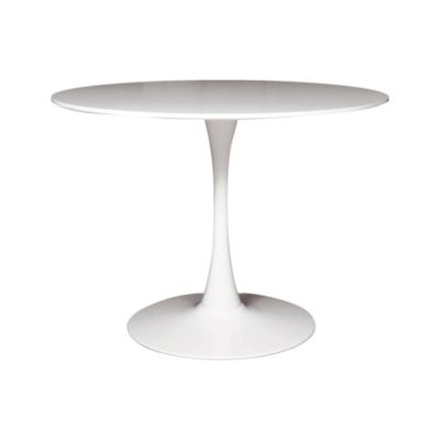 Table fixe Anubis, Table de cuisine ronde, Table de salle à manger, Table avec plateau polyvalent, 100x100h75 cm, Blanc