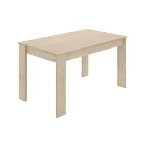 Table fixe Censo, Etagère à manger polyvalente, Table rectangulaire de cuisine ou de salle à manger, 139x81h77 cm, Chêne