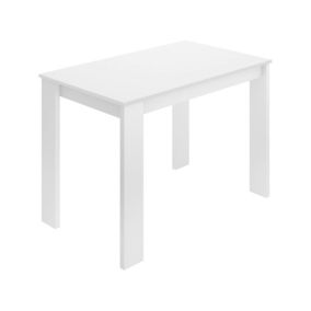 Table fixe Daghe, Etagère à manger polyvalente, Table rectangulaire de cuisine ou de salle à manger, 110x67h77 cm, Blanc