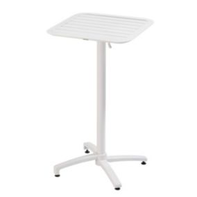 Table haute 60x60 cm inclinable de terrasse en aluminium blanc  Oviala