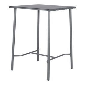 Table haute acier mat gris foncé L.76.6 x l.76 x H.106cm Lithari GoodHome