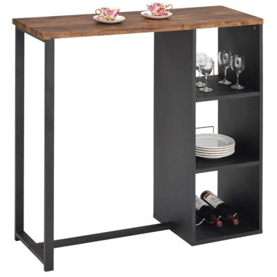 Table haute de bar PIAVA, décor chêne sauvage