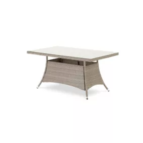 Table haute de porche en aluminium et rotin synthétique 140x80x68cm - Bolonia