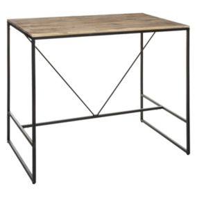 Table haute design industriel Edena - L. 115 x H. 98 cm - Noir