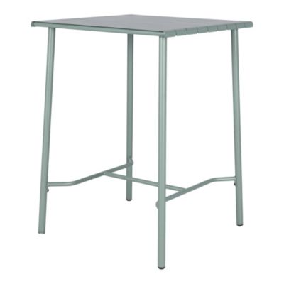 Table haute Lithari GoodHome acier mat vert laurier L.76.6 x l.76 x H.106cm