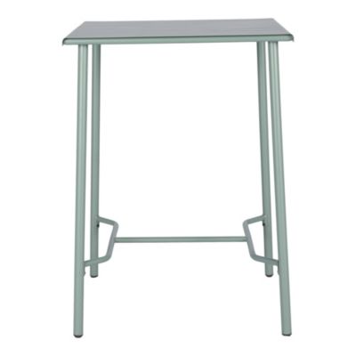 Table haute Lithari GoodHome acier mat vert laurier L.76.6 x l.76 x H.106cm