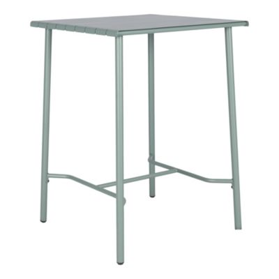Table haute Lithari GoodHome acier mat vert laurier L.76.6 x l.76 x H.106cm