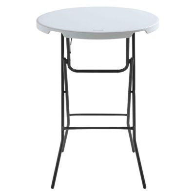 Table haute mange debout + housse rose  Oviala