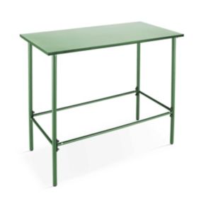 Table haute à manger en métal vert cactus 120 cm Palavas  Oviala