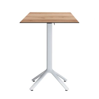 Table haute pliable Nemo blanche pour extérieur chêne clair 60x60 - Restootab