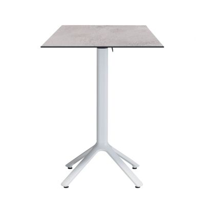 Table haute pliable Nemo blanche pour extérieur pierre claire 60x60 - Restootab
