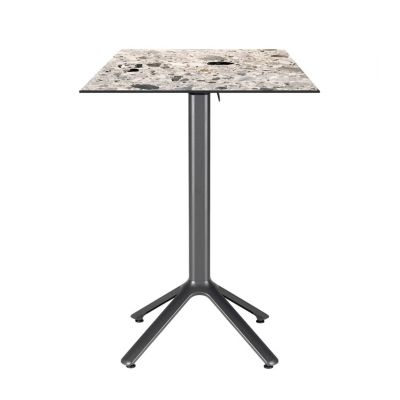 Table haute pliable Nemo pour intérieur/extérieur galets gris 60x60 - Restootab