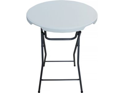 Table haute pliante en plastique Diametre 80 cm "Lili"  blanc