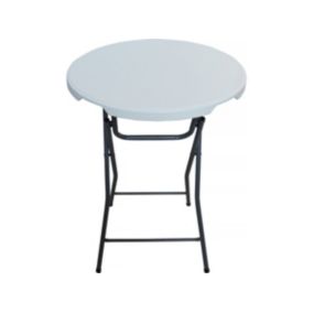 Table haute pliante en plastique Diametre 80 cm "Lili"  blanc