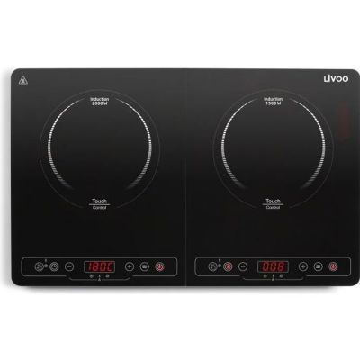 Table à induction posable 2 feux 3500w noir Livoo DOC236