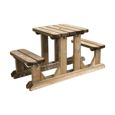 Table jardin en bois 2 places - marron