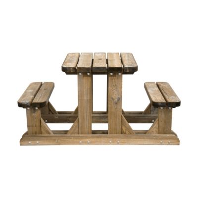 Table jardin en bois 2 places - marron