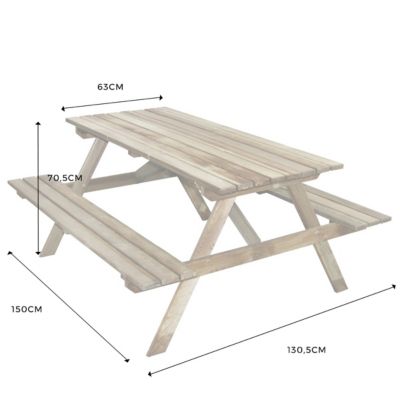 Table jardin en bois 4 places Marly