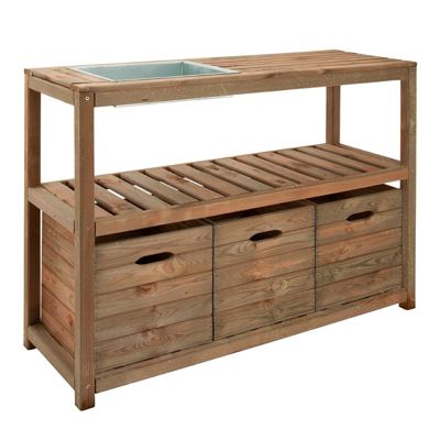TABLE JARDINAGE BOIS 129X45X90