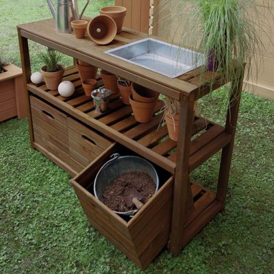 TABLE JARDINAGE BOIS 129X45X90