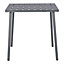 Table Lithari GoodHome acier mat gris foncé L.76.6 x l.76 x H.75cm
