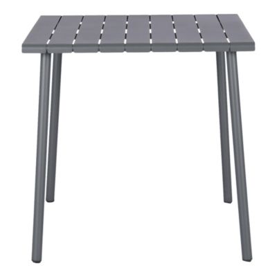 Table Lithari GoodHome acier mat gris foncé L.76.6 x l.76 x H.75cm