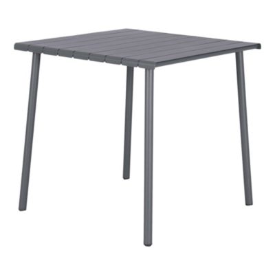 Table Lithari GoodHome acier mat gris foncé L.76.6 x l.76 x H.75cm