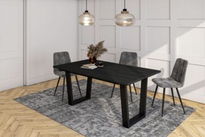 Table à manger 167x90x74cm pour 8 personnes couleur Noir