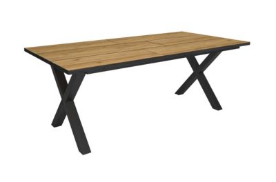 Table à manger 194x90x74cm pour 10 personnes couleur Chêne et noir