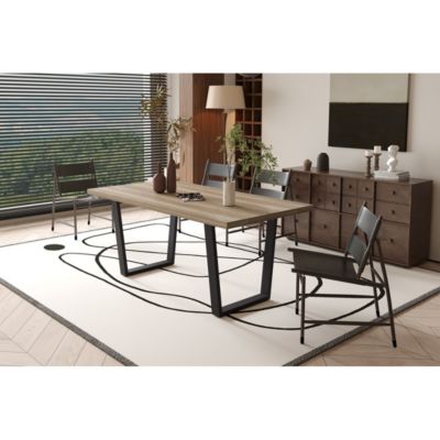 Table à manger ALTONIA  180x90 cm  Effet bois de manguier  Pieds métal  Design industriel et chaleureux